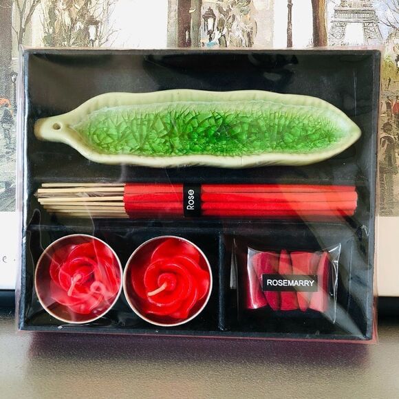 NIB: Incense‎ & Candle Gift Set - Rose & Rosemary - Picture 4 of 8
